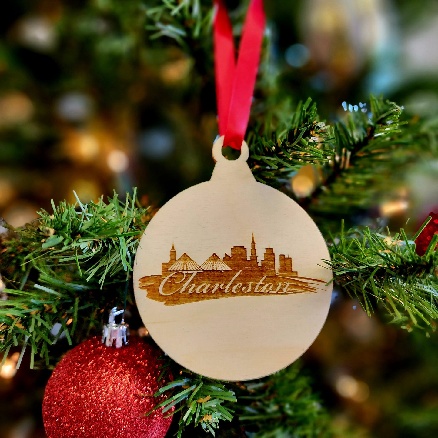 Wooden Laser Engraved Christmas Ornaments